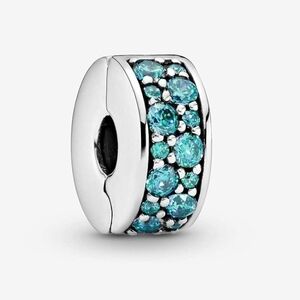 Pandora Teal Pavé Clip Charm